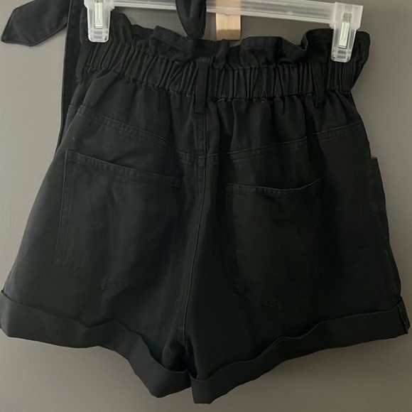 SHORTS HIGH WAISTED BLACK DENIM - Picture 3 of 9